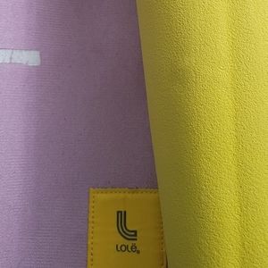 Lole folding travel yoga mat yellow pink